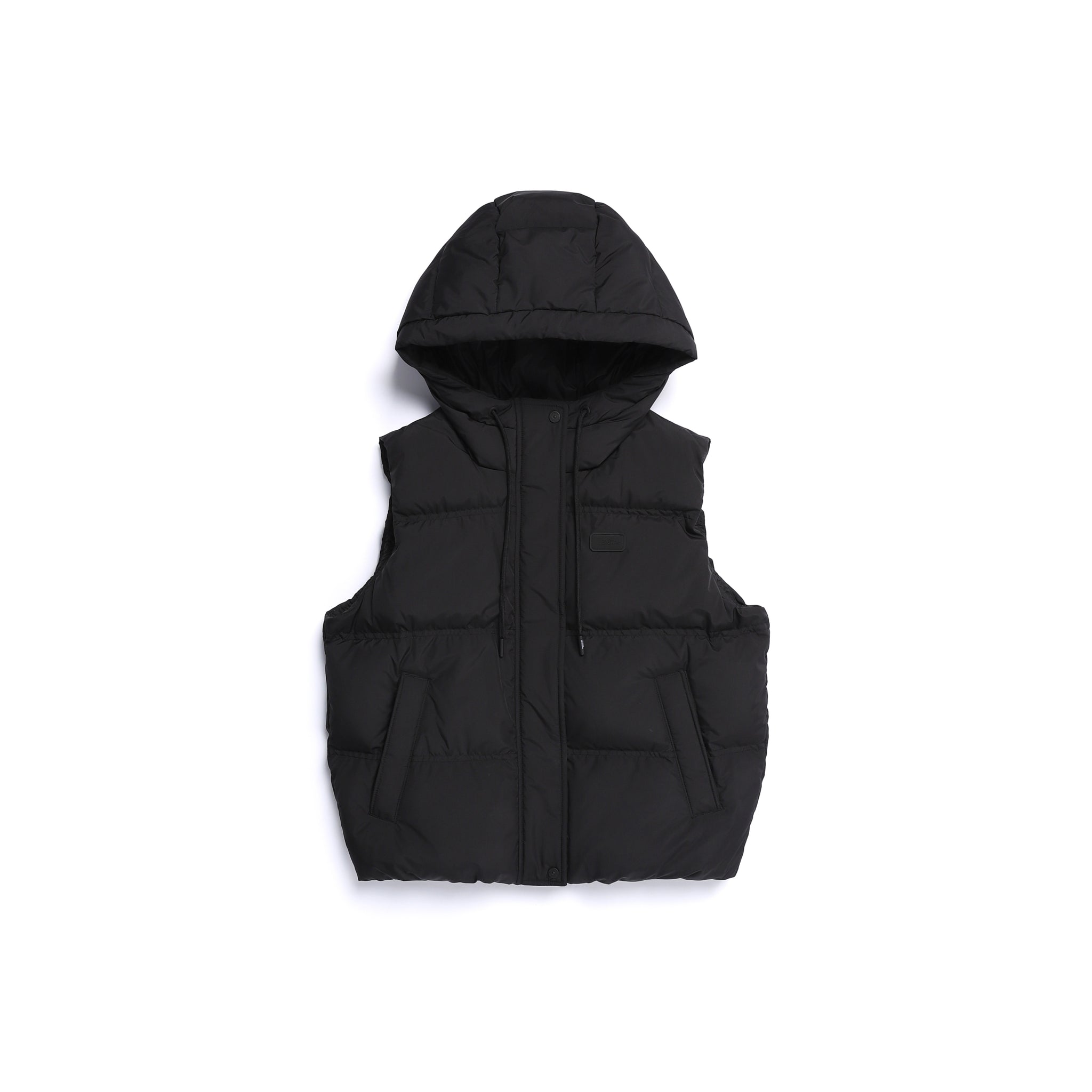 WOMEN'S CRASSA HOODIE DUCK DOWN PUFFER VEST- BLACK