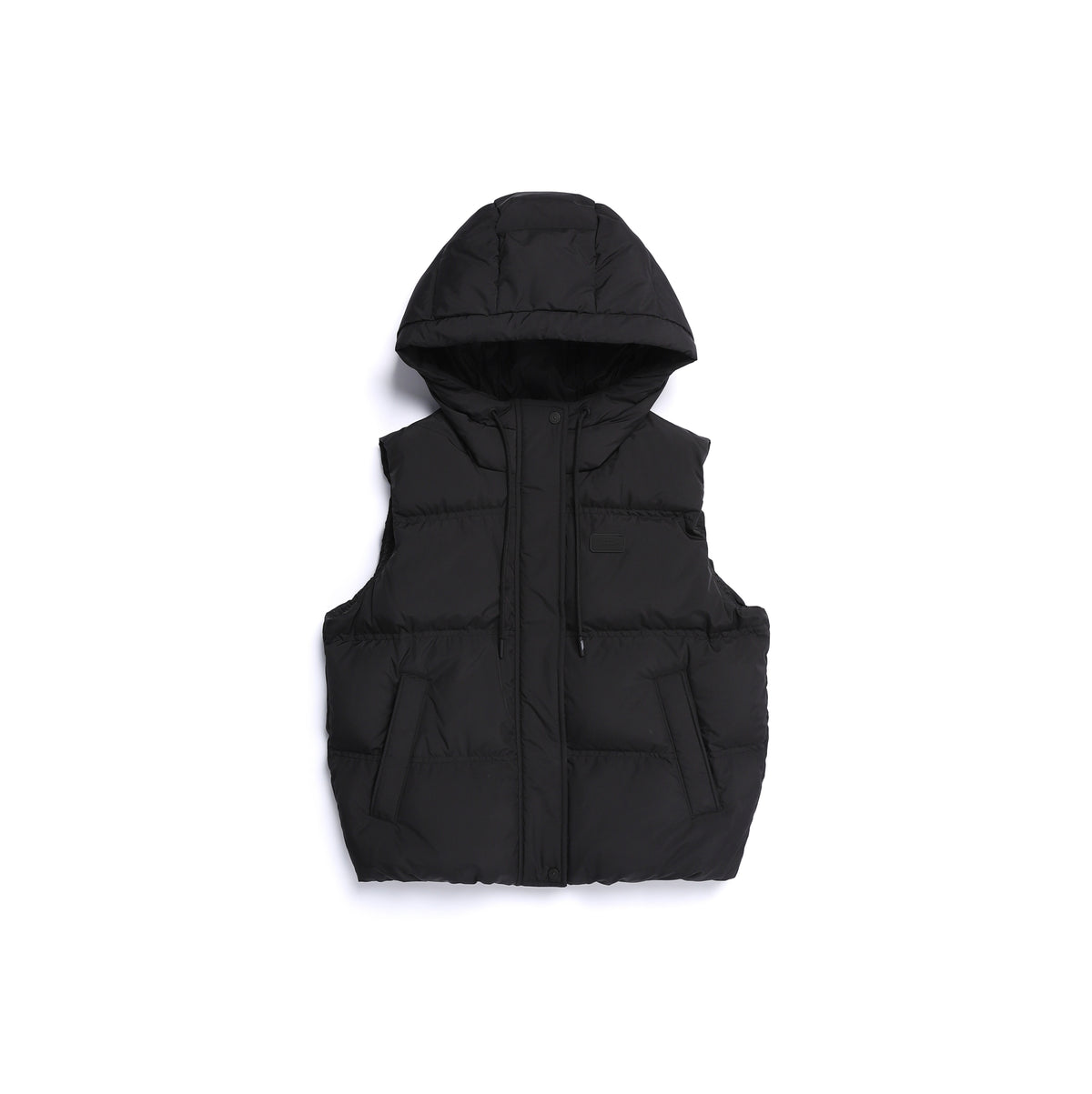 Women'S Crassa Hoodie Duck Down Puffer Vest- Black