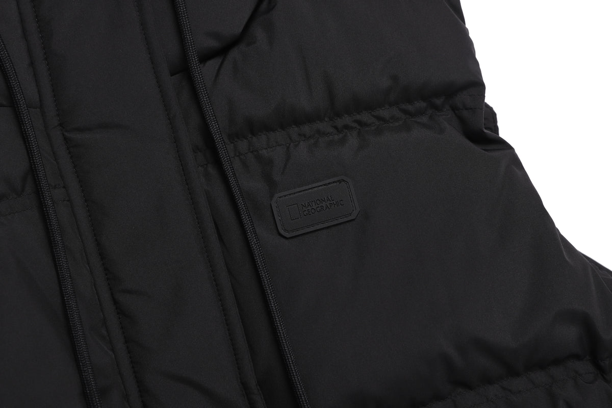Women'S Crassa Hoodie Duck Down Puffer Vest- Black