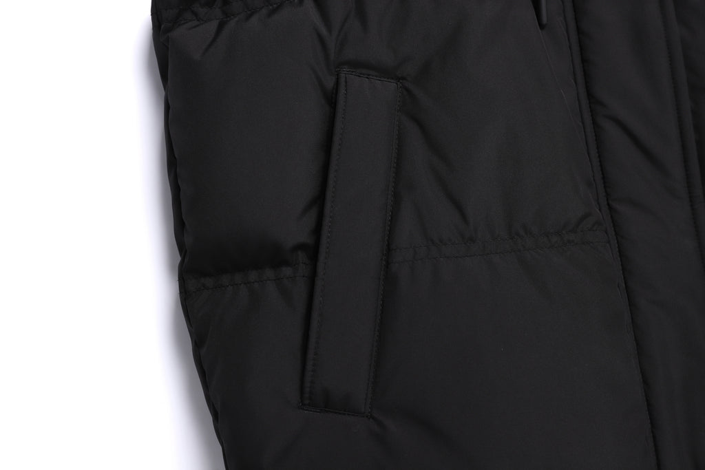 Women'S Crassa Hoodie Duck Down Puffer Vest- Black