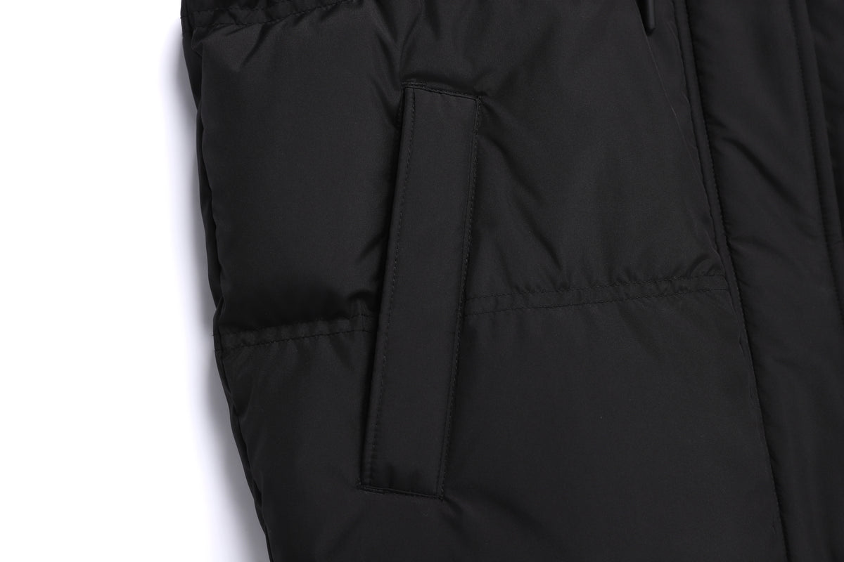 Women'S Crassa Hoodie Duck Down Puffer Vest- Black