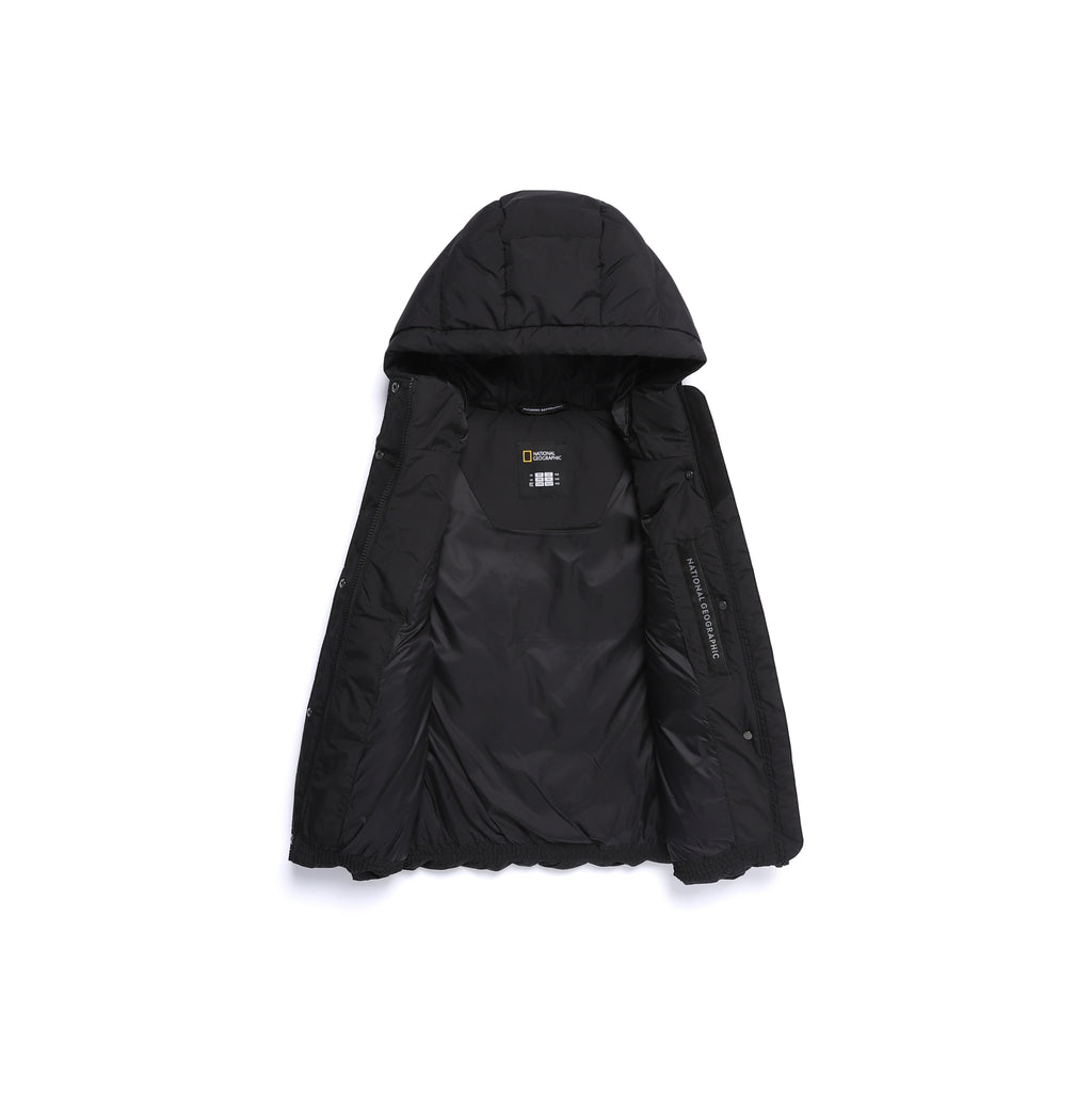 Women'S Crassa Hoodie Duck Down Puffer Vest- Black