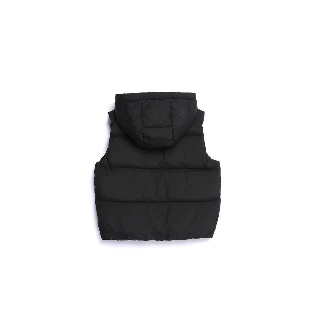 Women'S Crassa Hoodie Duck Down Puffer Vest- Black