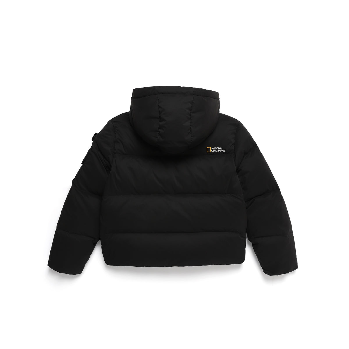 Women'S Golden Mole Short Goose Hoodie Down Jumper- Carbon Black