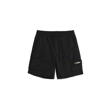 UNISEX DRAWSTRING CARGO SHORTS- CARBON BLACK
