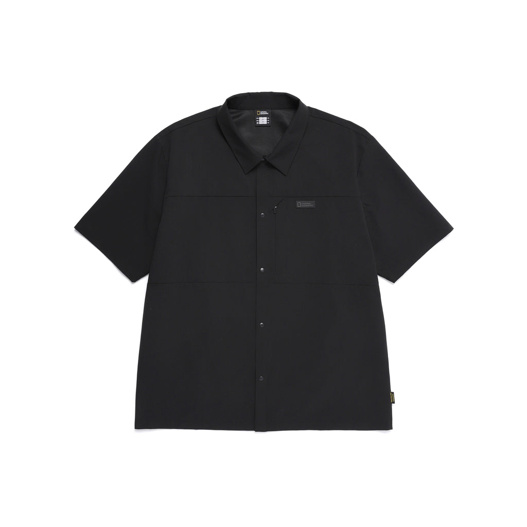 Men'S Urban City Woven Semi-Over Fit Shirt- Carbon Black