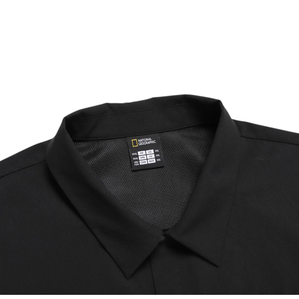 Men'S Urban City Woven Semi-Over Fit Shirt- Carbon Black