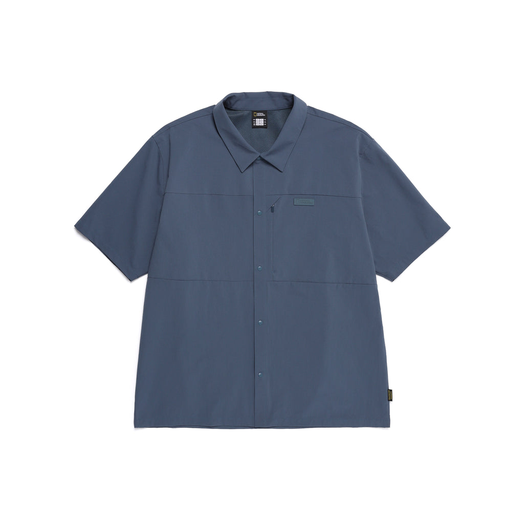 Men'S Urban City Woven Semi-Over Fit Shirt- Turquoise
