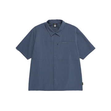 MEN'S URBAN CITY WOVEN SEMI-OVER FIT SHIRT- TURQUOISE