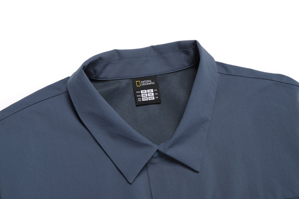 Men'S Urban City Woven Semi-Over Fit Shirt- Turquoise