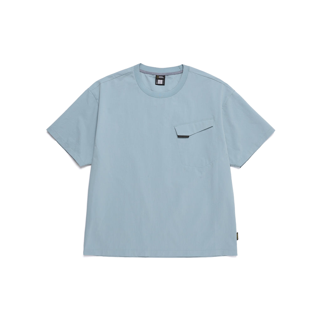 Urban City Woven Semi-Over Fit T-Shirt- Steel Blue