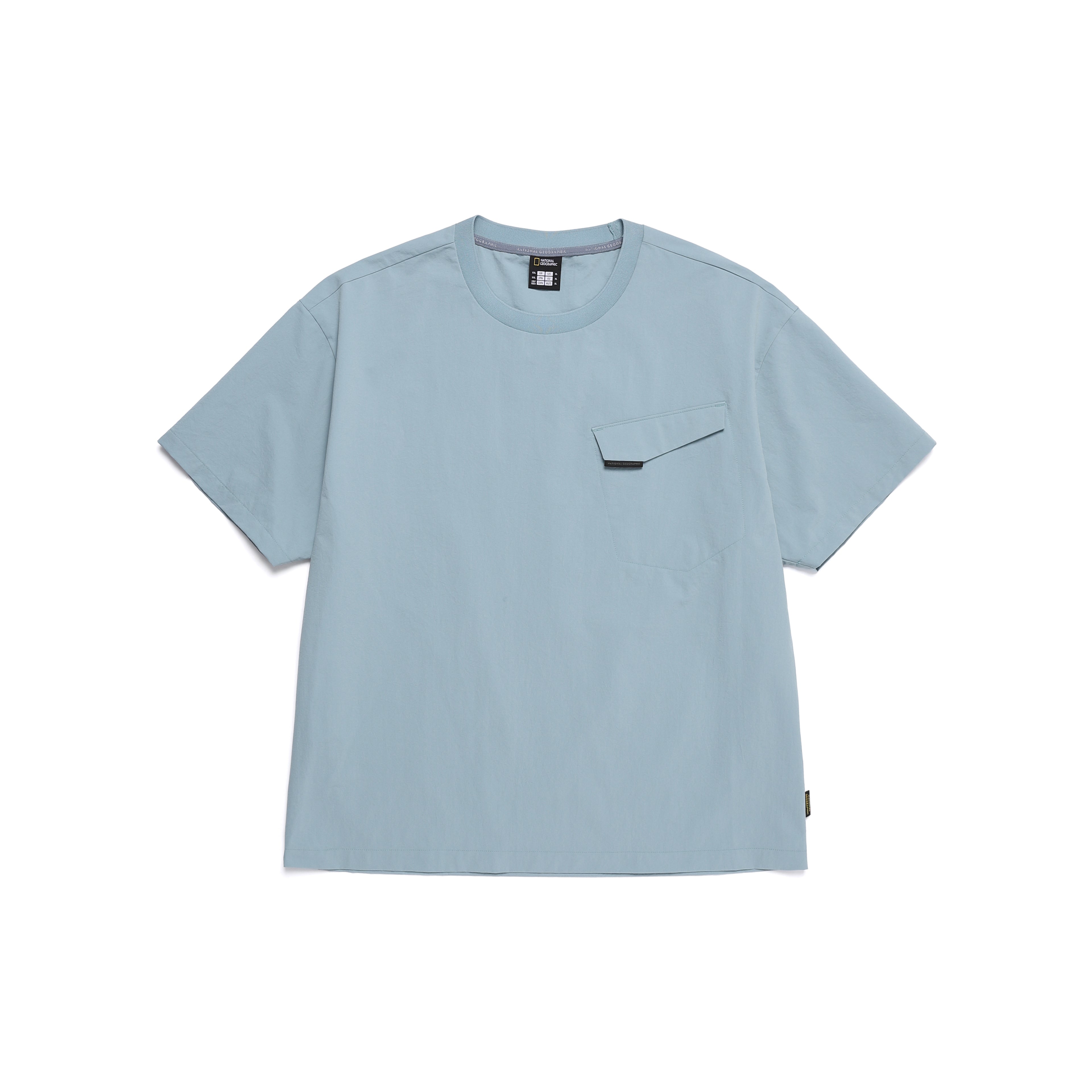 Urban City Woven Semi-Over Fit T-Shirt- Steel Blue