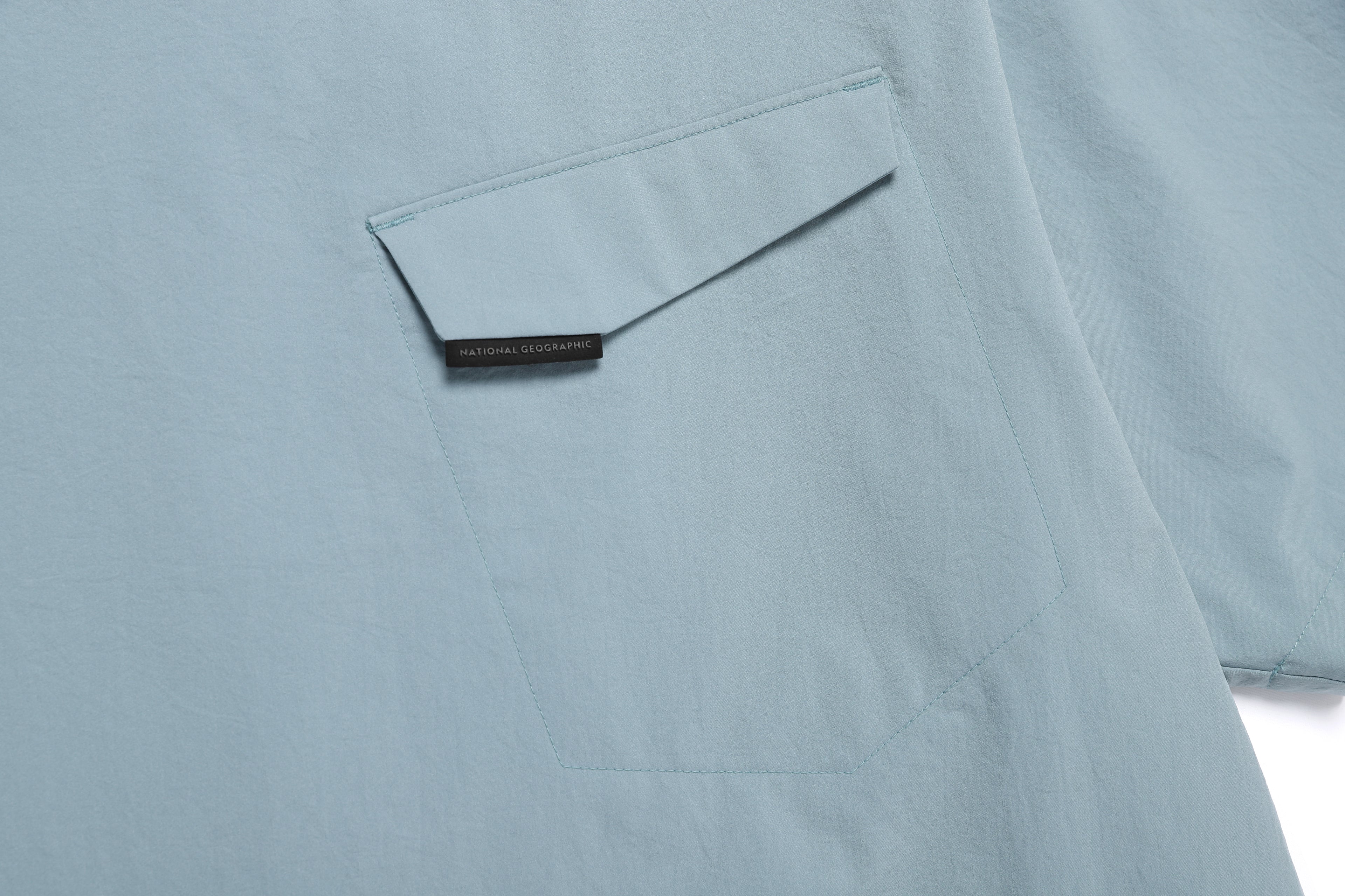 Urban City Woven Semi-Over Fit T-Shirt- Steel Blue