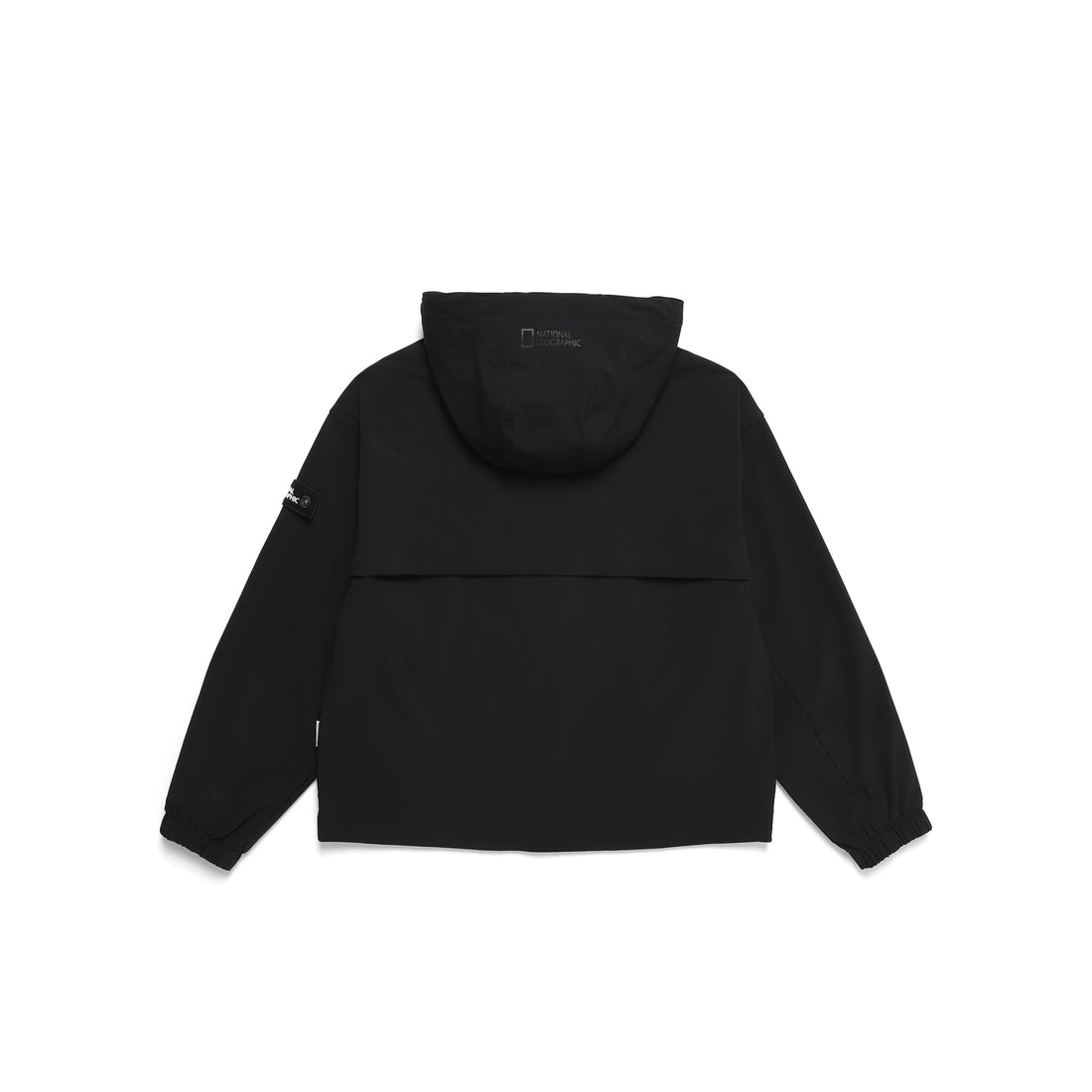 WOVEN HOODED ZIP UP CBLACK
