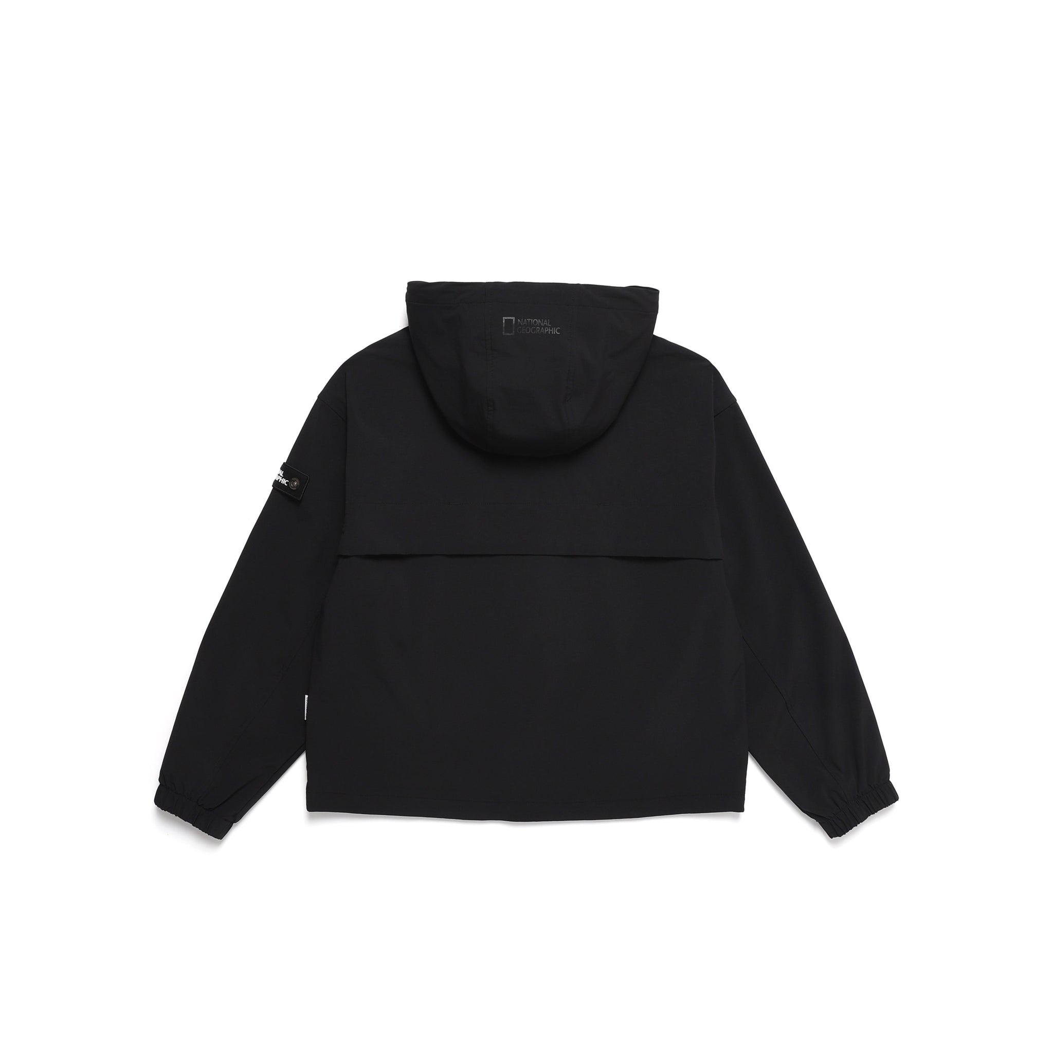 WOVEN HOODED ZIP UP CBLACK