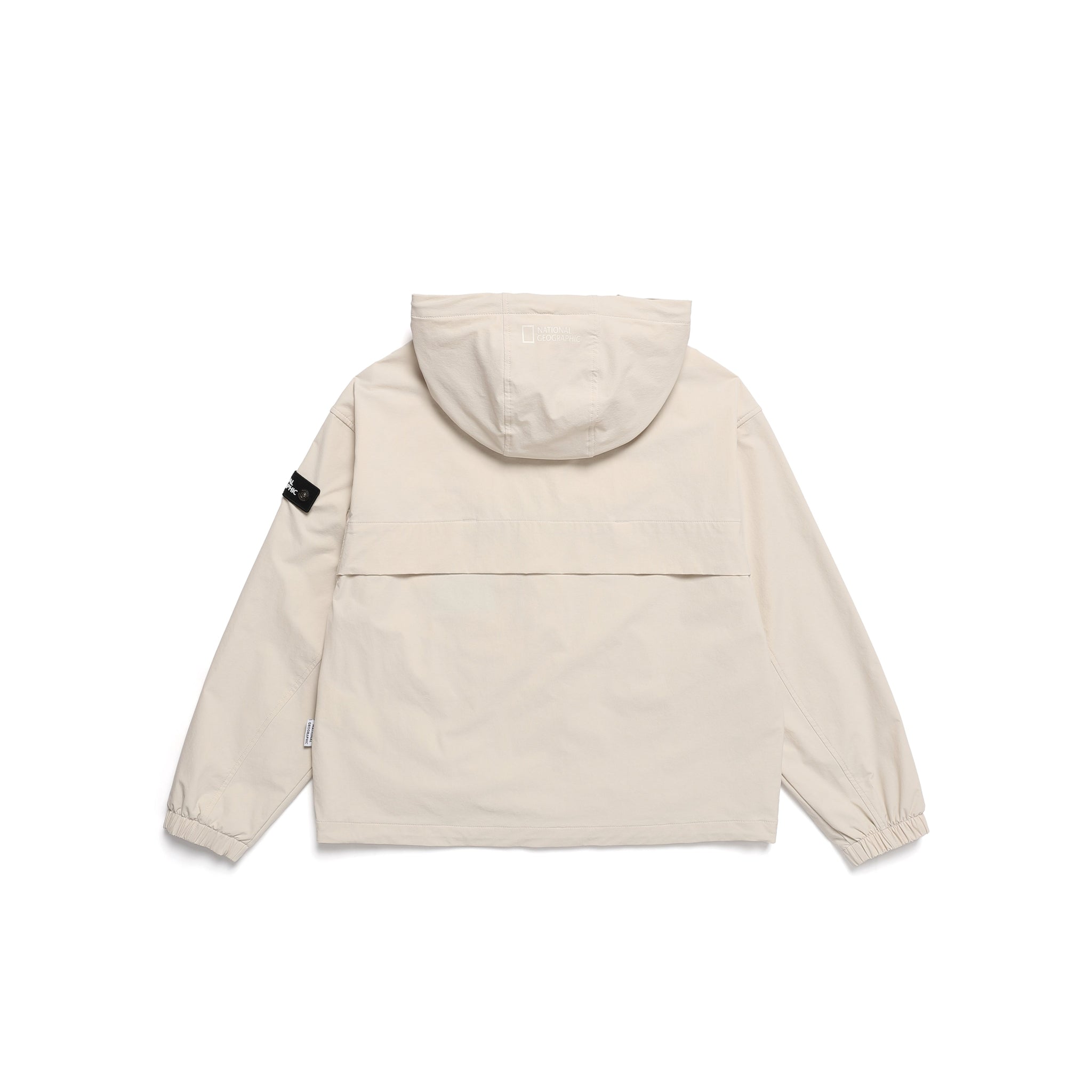 WOVEN HOODED ZIP UP LBEIGE