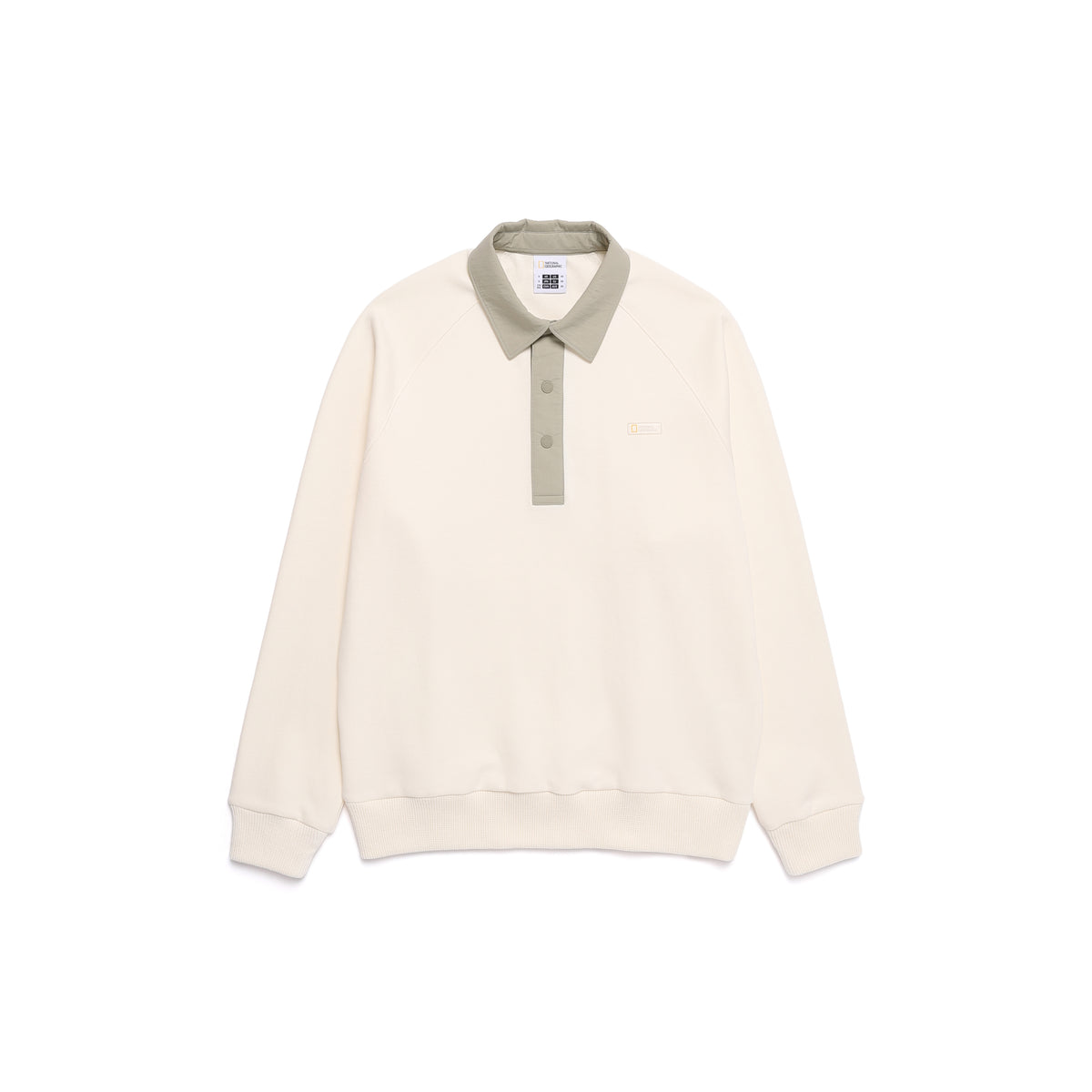 Unisex Pitta Collar Semi-Over Fit Sweatshirt- Ivory