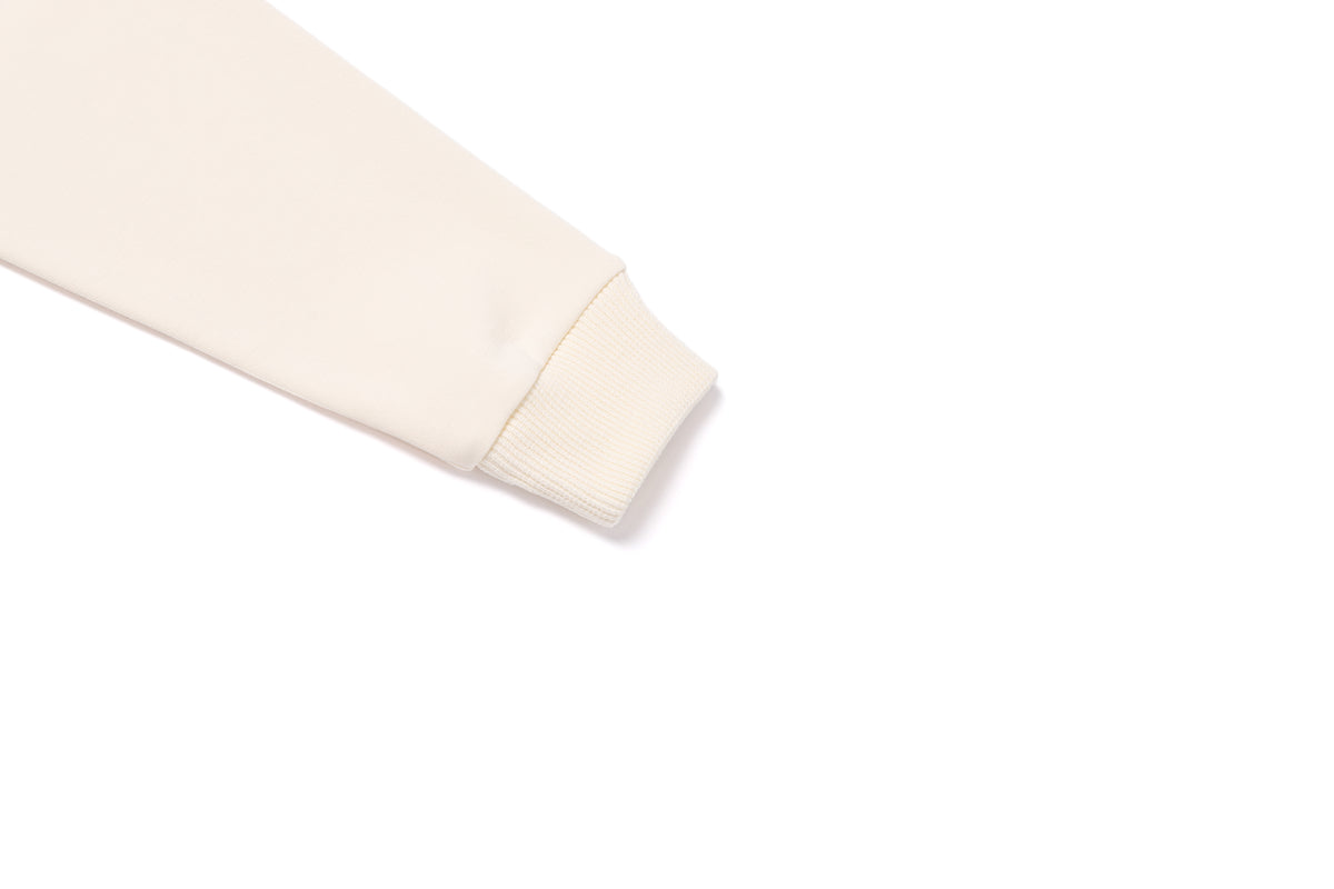 Unisex Pitta Collar Semi-Over Fit Sweatshirt- Ivory