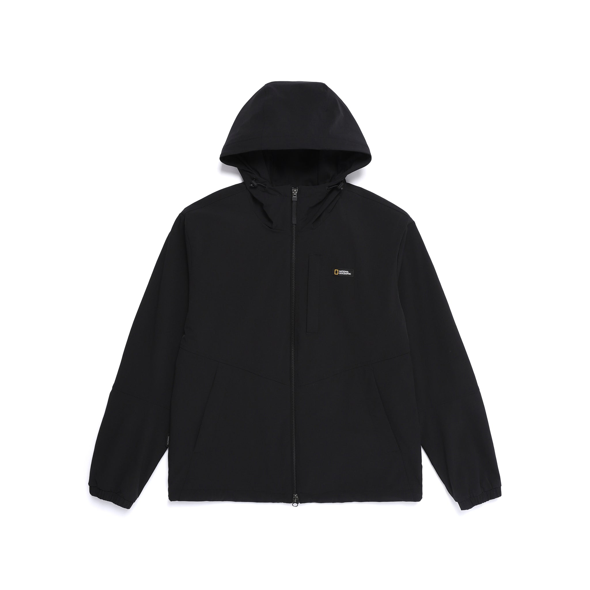 ARCHELON WOVEN STRETCH HOODIE ZIP-UP- BLACK