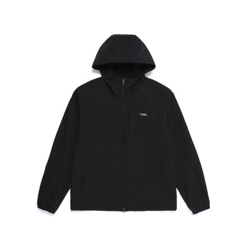 ARCHELON WOVEN STRETCH HOODIE ZIP-UP- BLACK