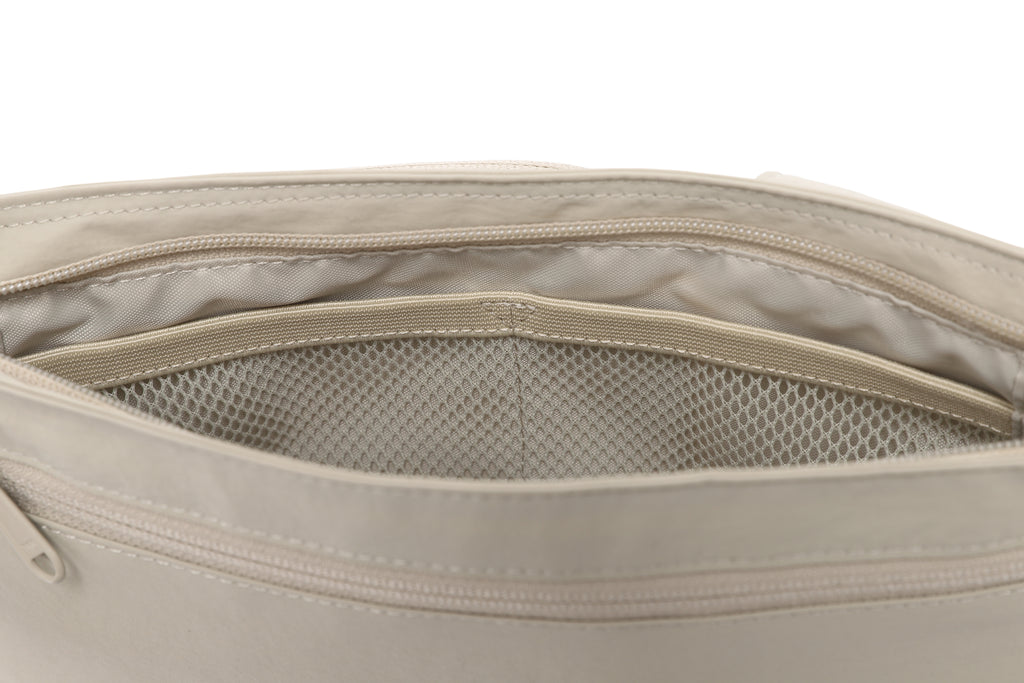 Light Wide Cross Bag-Beige