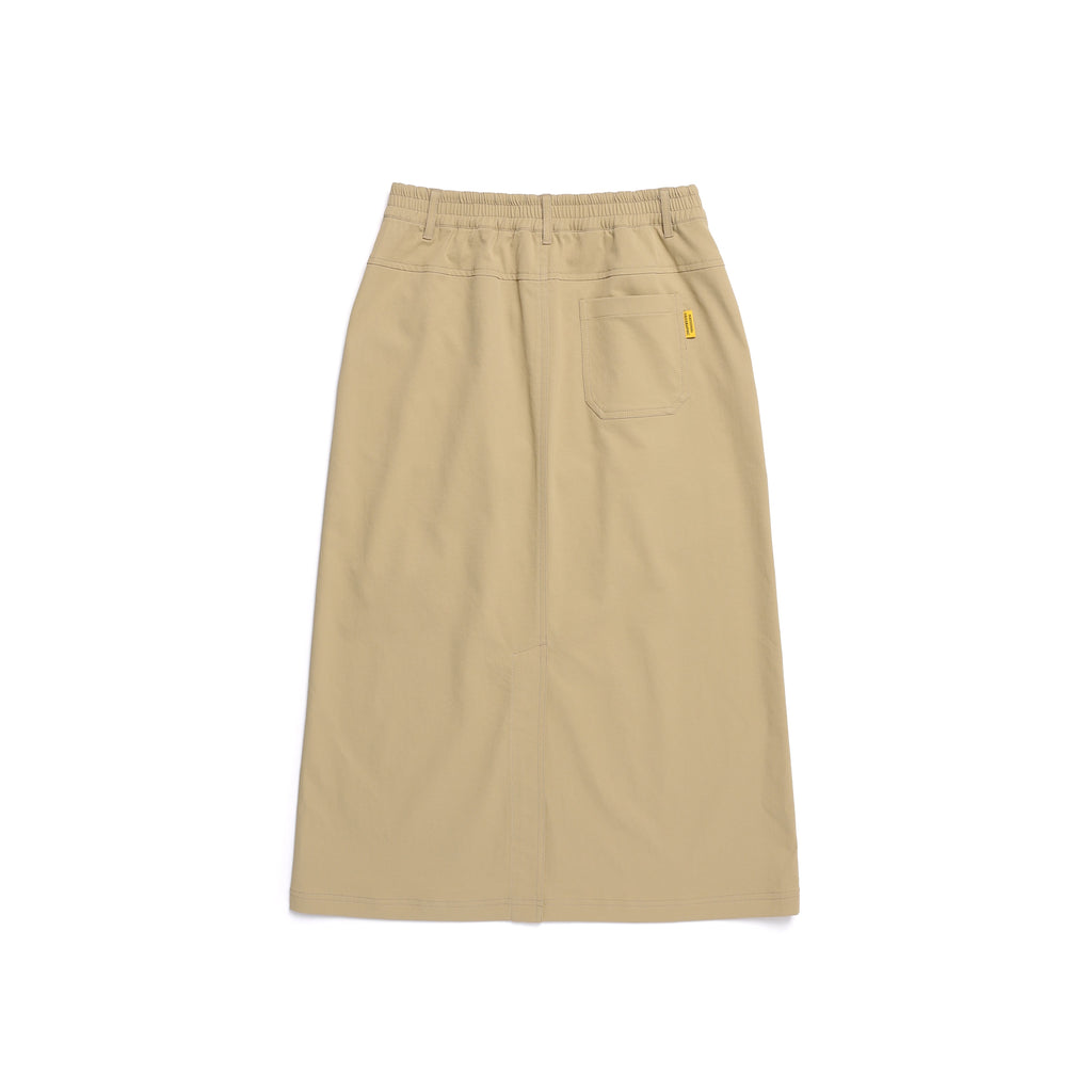 Women'S Waist Banded Long Skirt- Sand Beige