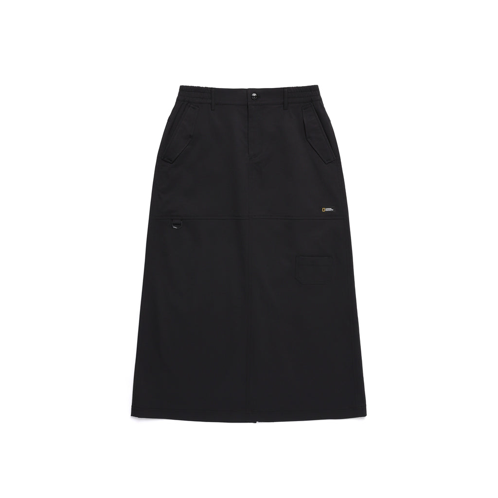 Women'S Waist Banded Long Skirt- Sand Beige