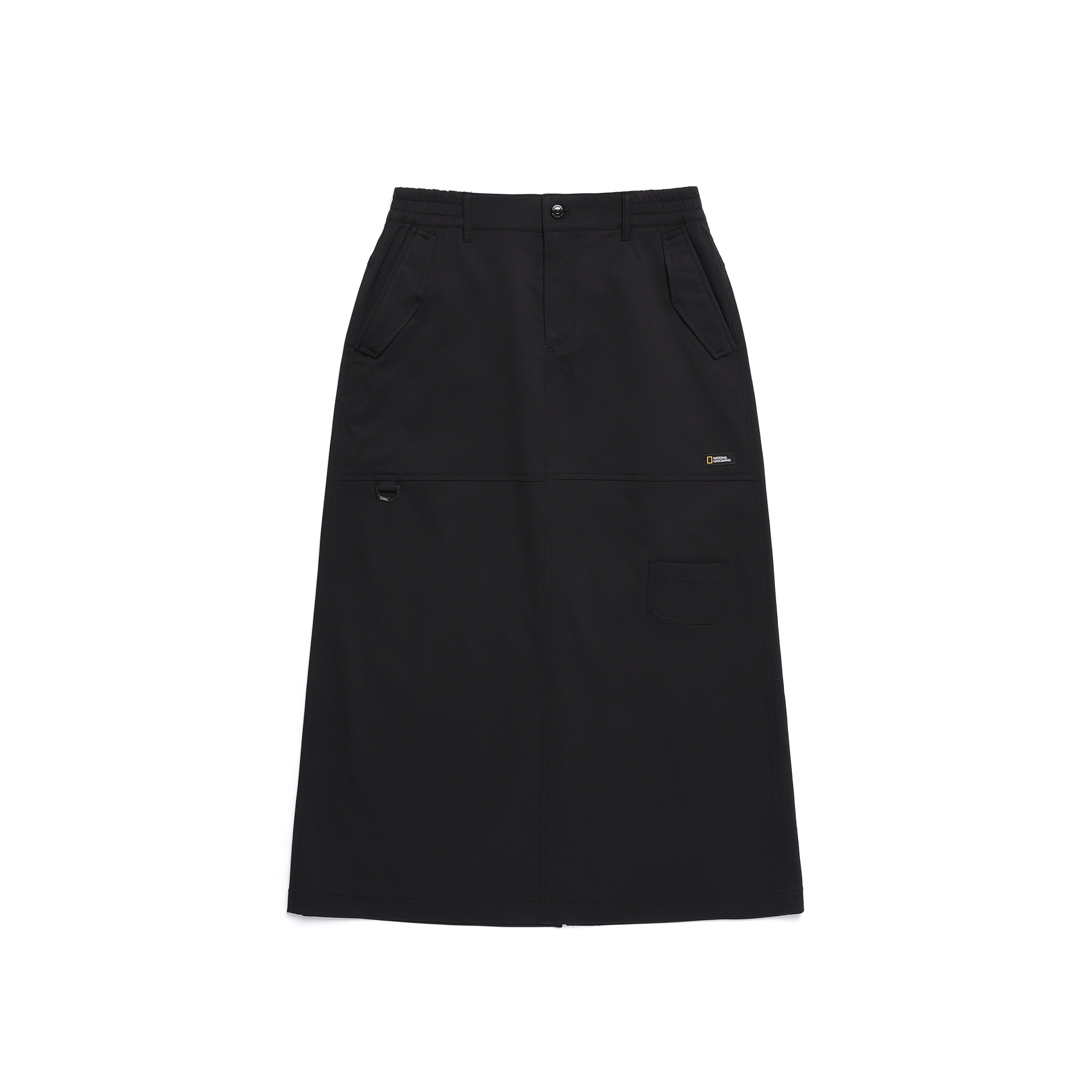 Women'S Waist Banded Long Skirt- Carbon Black