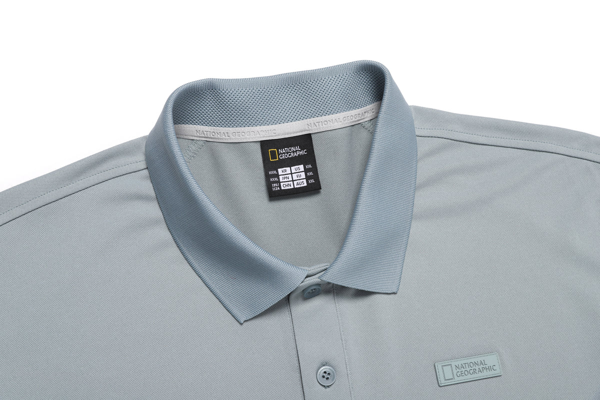 Wellaka Cooling Basic Fit Pique Collar T-Shirt- G/Mint
