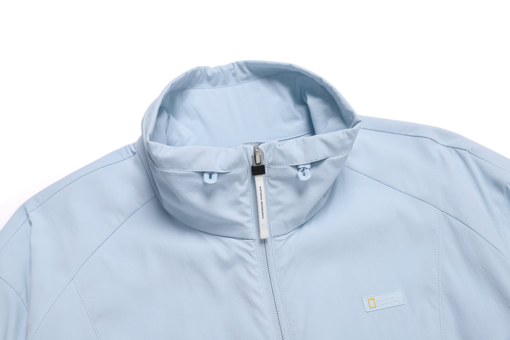 Women'S Frozen Cube Standneck Windbreaker- L/ Blue
