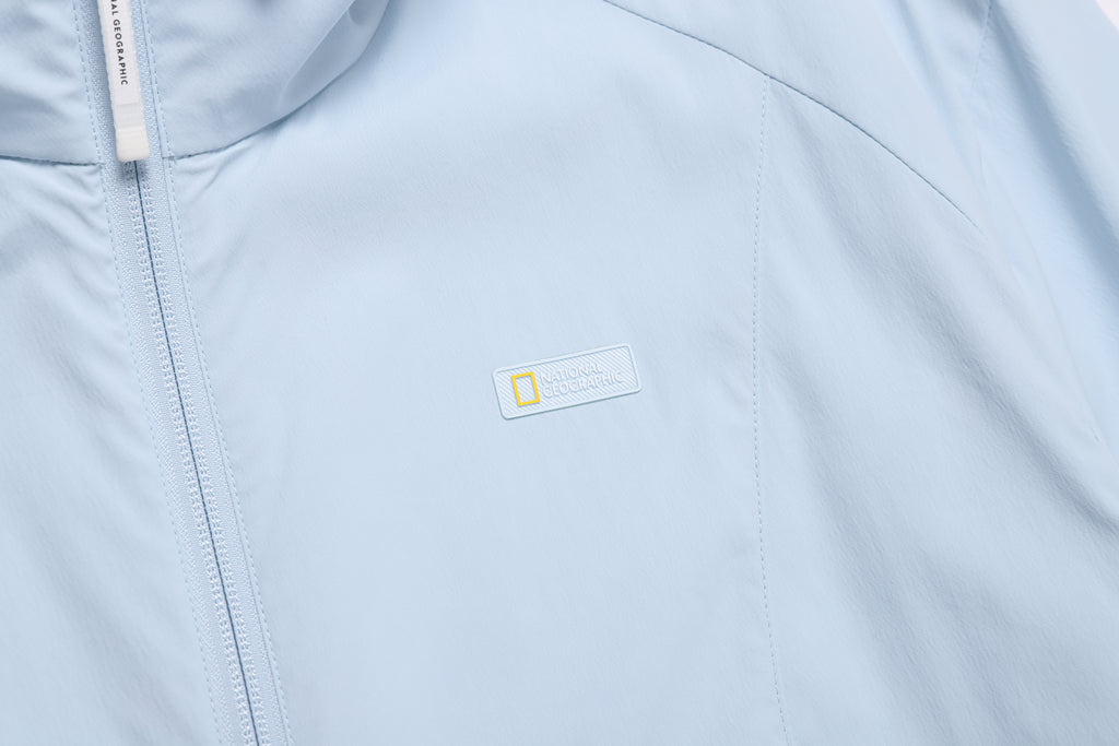 Women'S Frozen Cube Standneck Windbreaker- L/ Blue