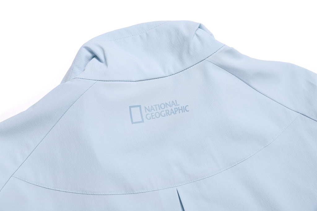 Women'S Frozen Cube Standneck Windbreaker- L/ Blue