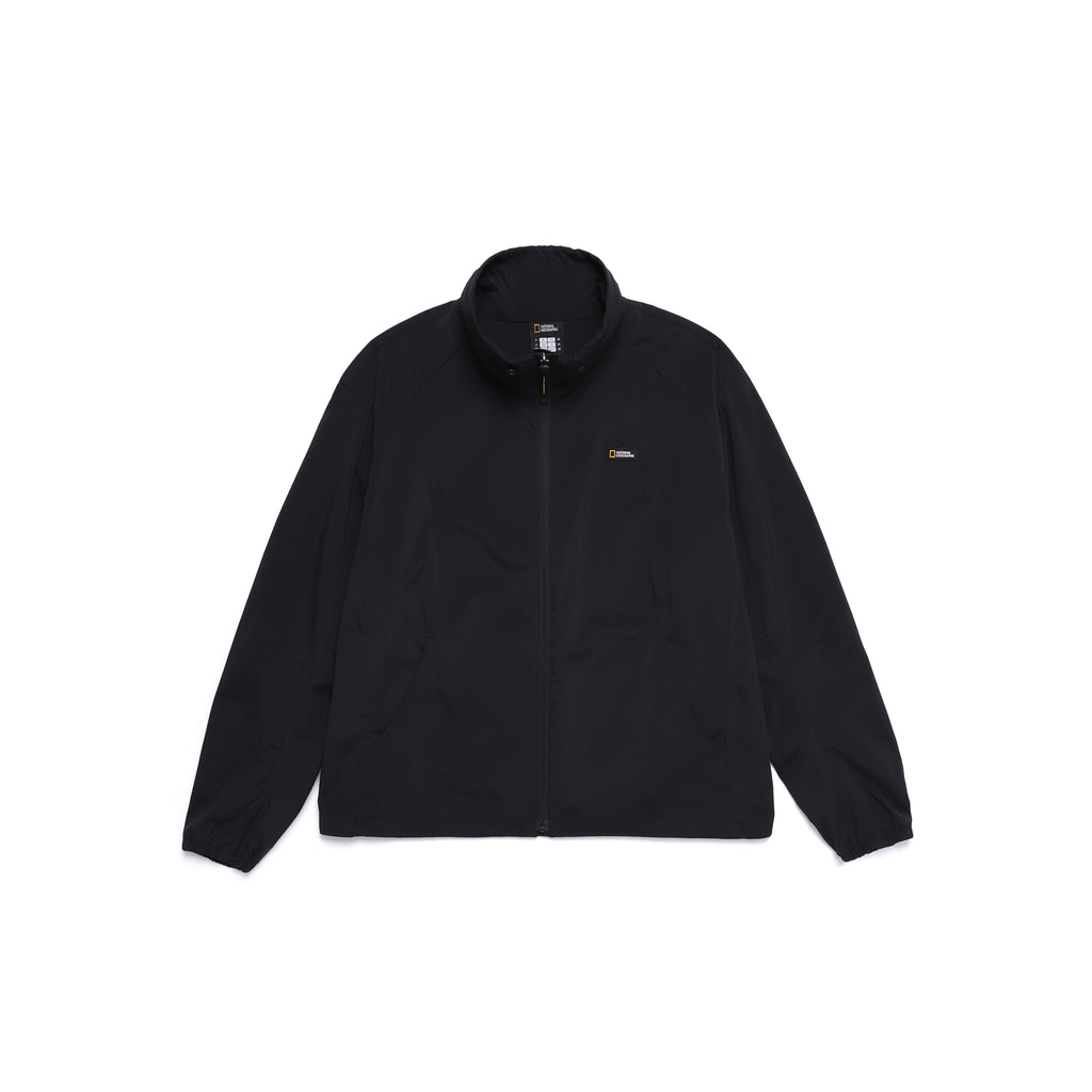 Women'S Frozen Cube Standneck Windbreaker- Carbon Black