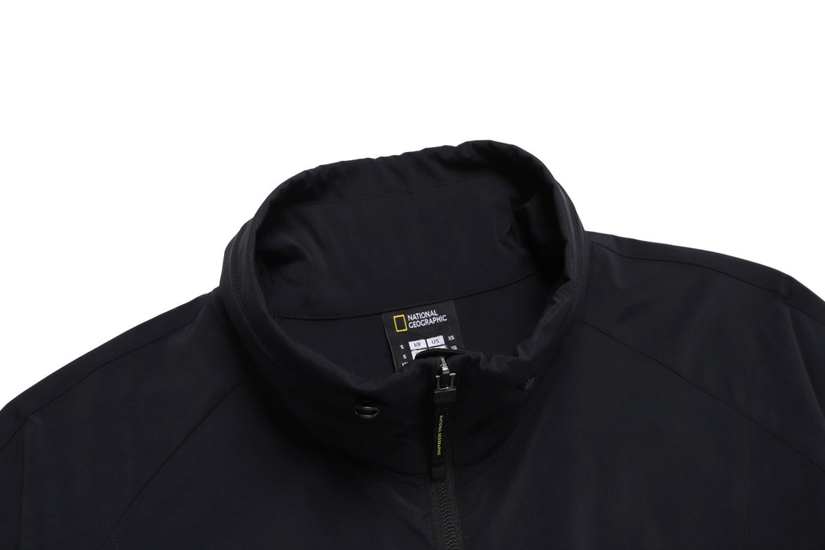 Women'S Frozen Cube Standneck Windbreaker- Carbon Black