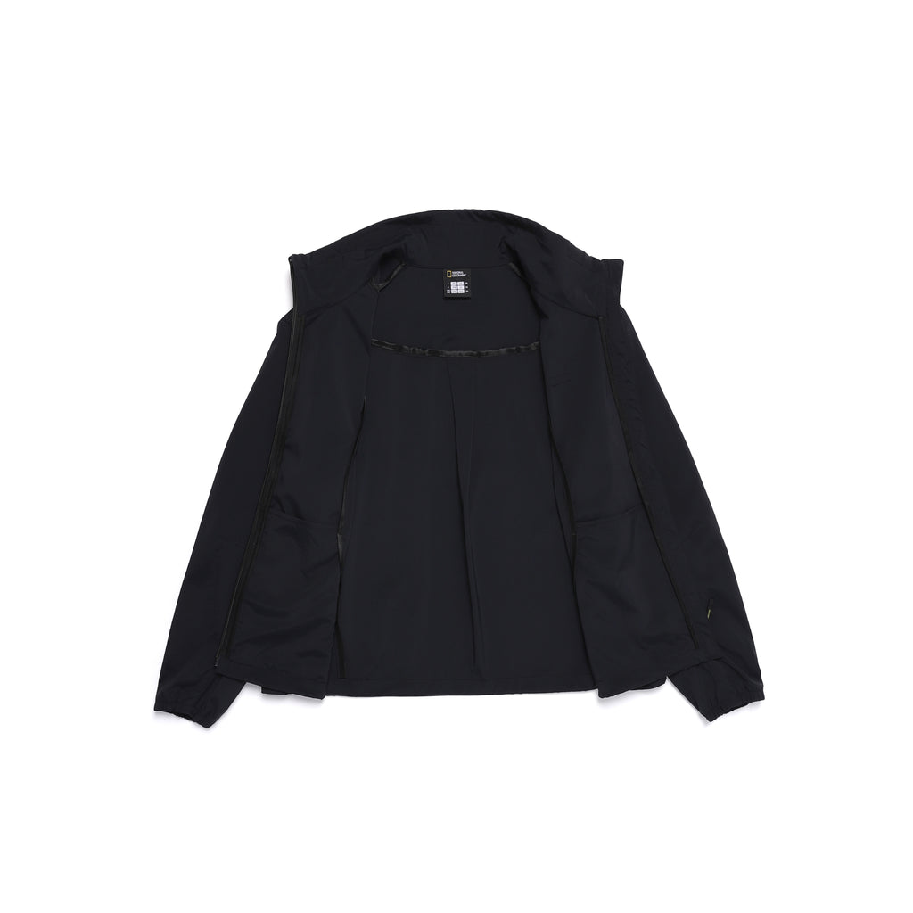 Women'S Frozen Cube Standneck Windbreaker- Carbon Black
