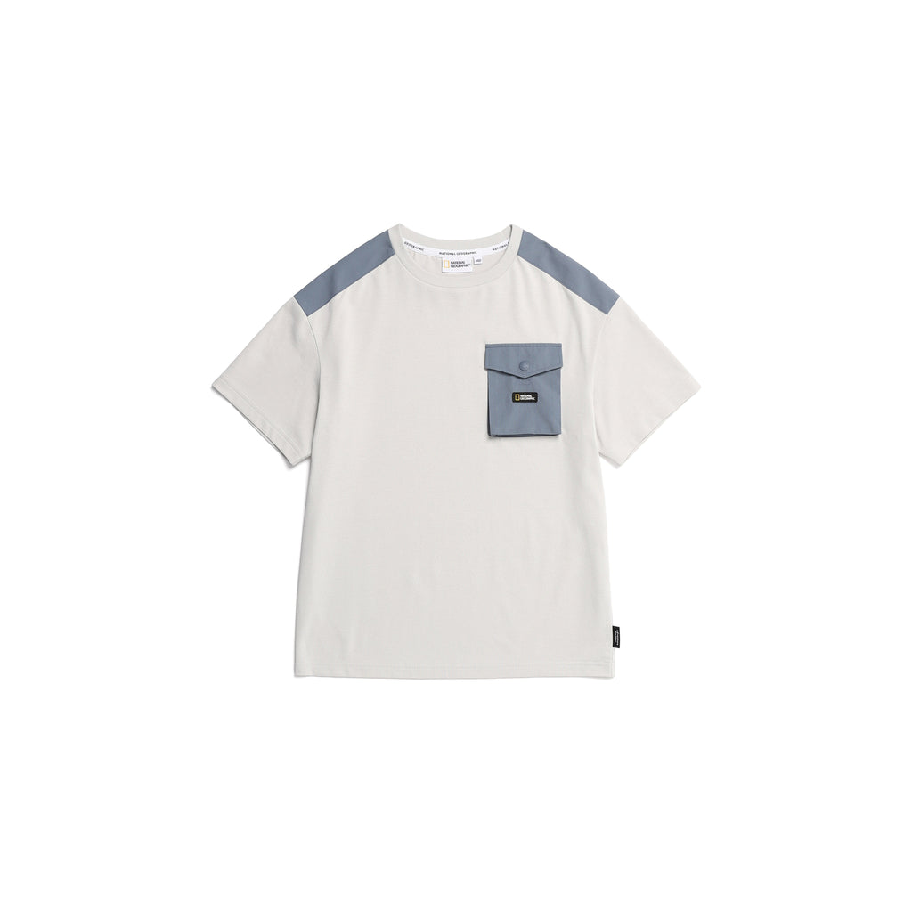 Kids T-Shirt W/ Pocket- Glacier Gray