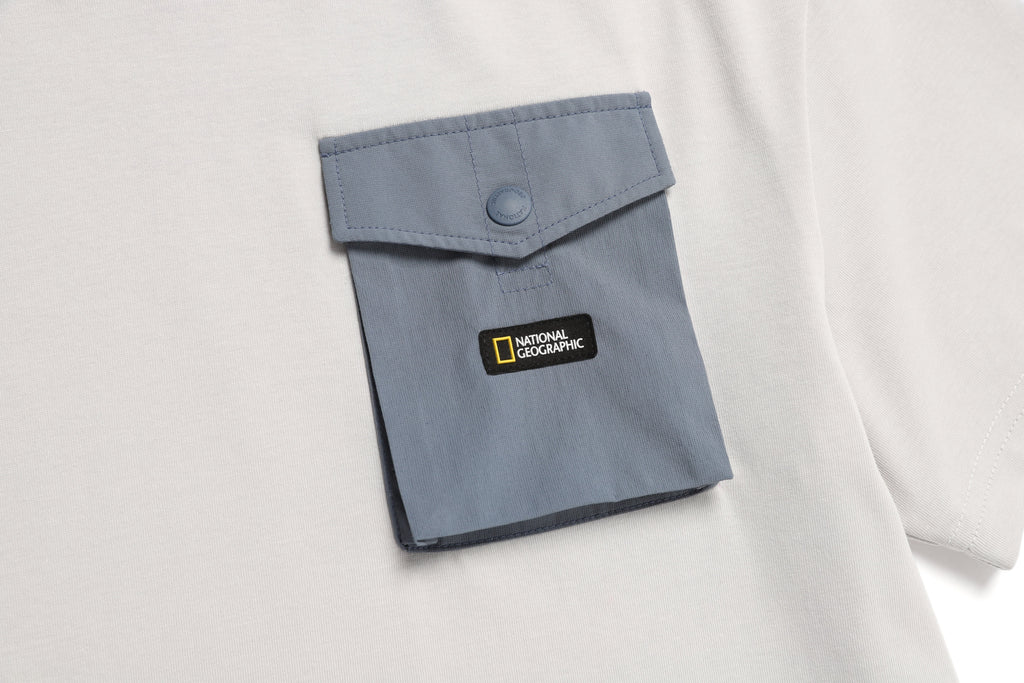 Kids T-Shirt W/ Pocket- Glacier Gray