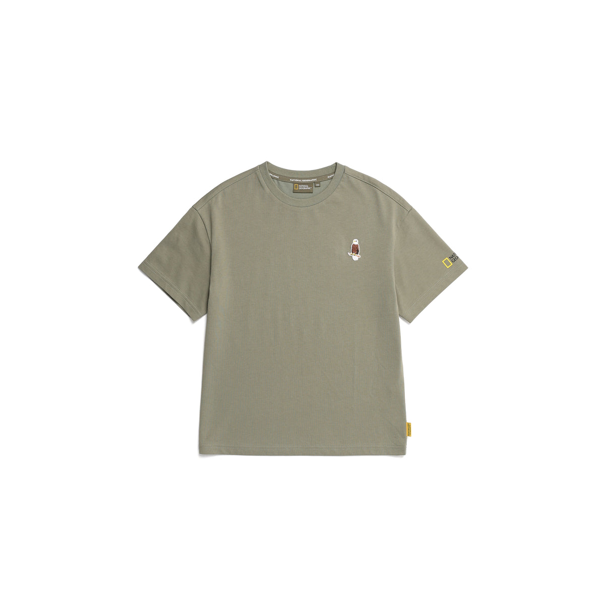 Kids Short Sleeved T-Shirt W/ Animal Patch And Graphic (Bald Eagle)