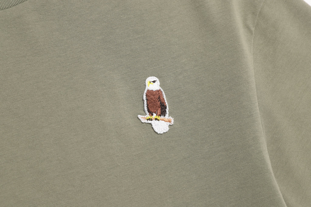 Kids Short Sleeved T-Shirt W/ Animal Patch And Graphic (Bald Eagle)