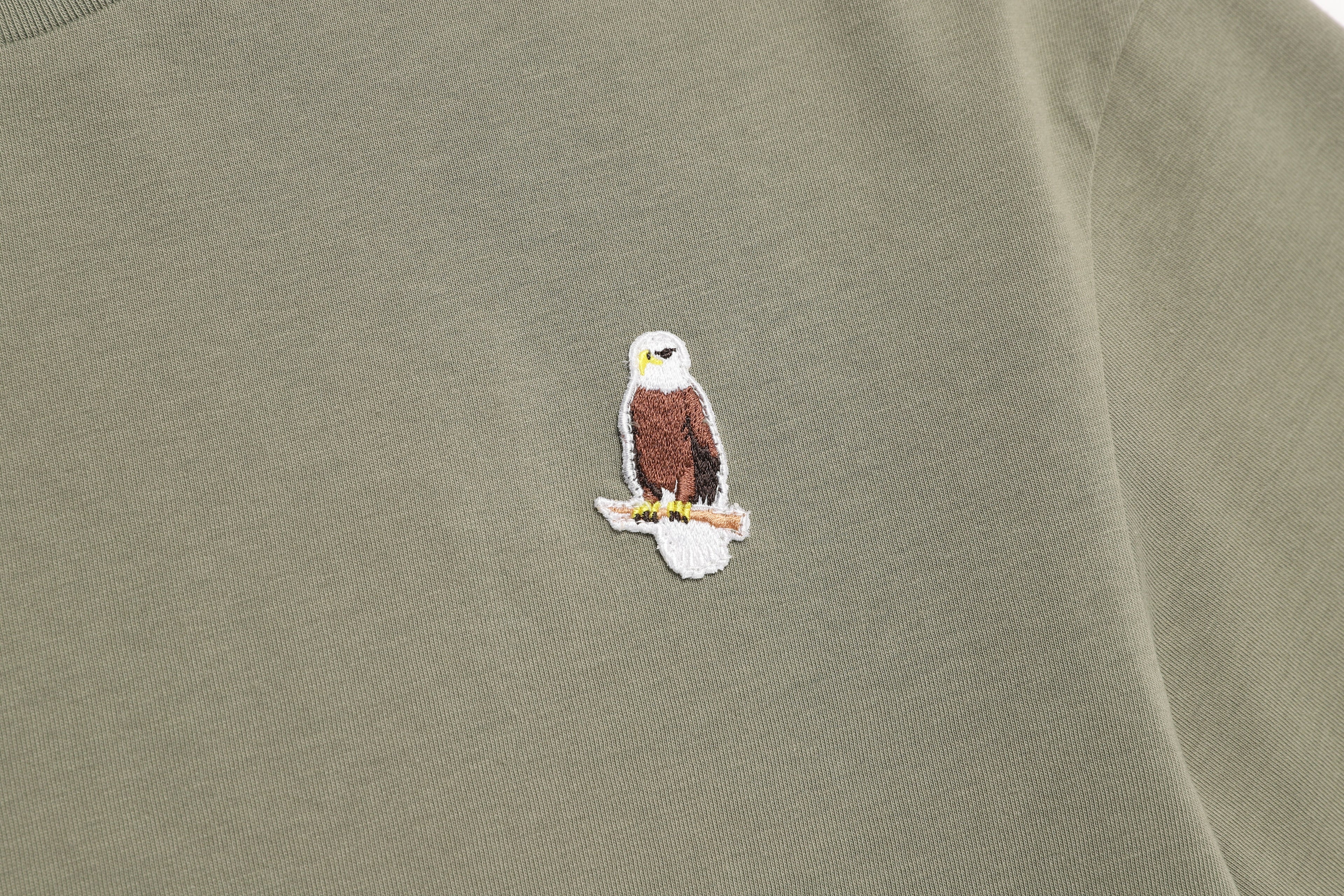 Kids Short Sleeved T-Shirt W/ Animal Patch And Graphic (Bald Eagle)