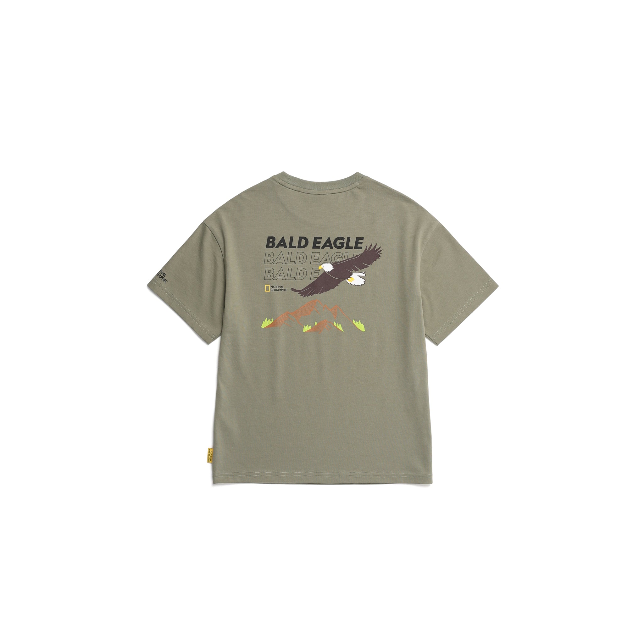 KIDS SHORT SLEEVED T-SHIRT W/ ANIMAL PATCH AND GRAPHIC (BALD EAGLE)
