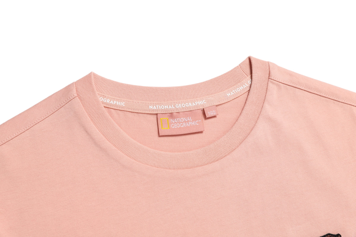 Kids Short Sleeved T-Shirt W/ Animal Patch And Graphic (Grizzly Bear)