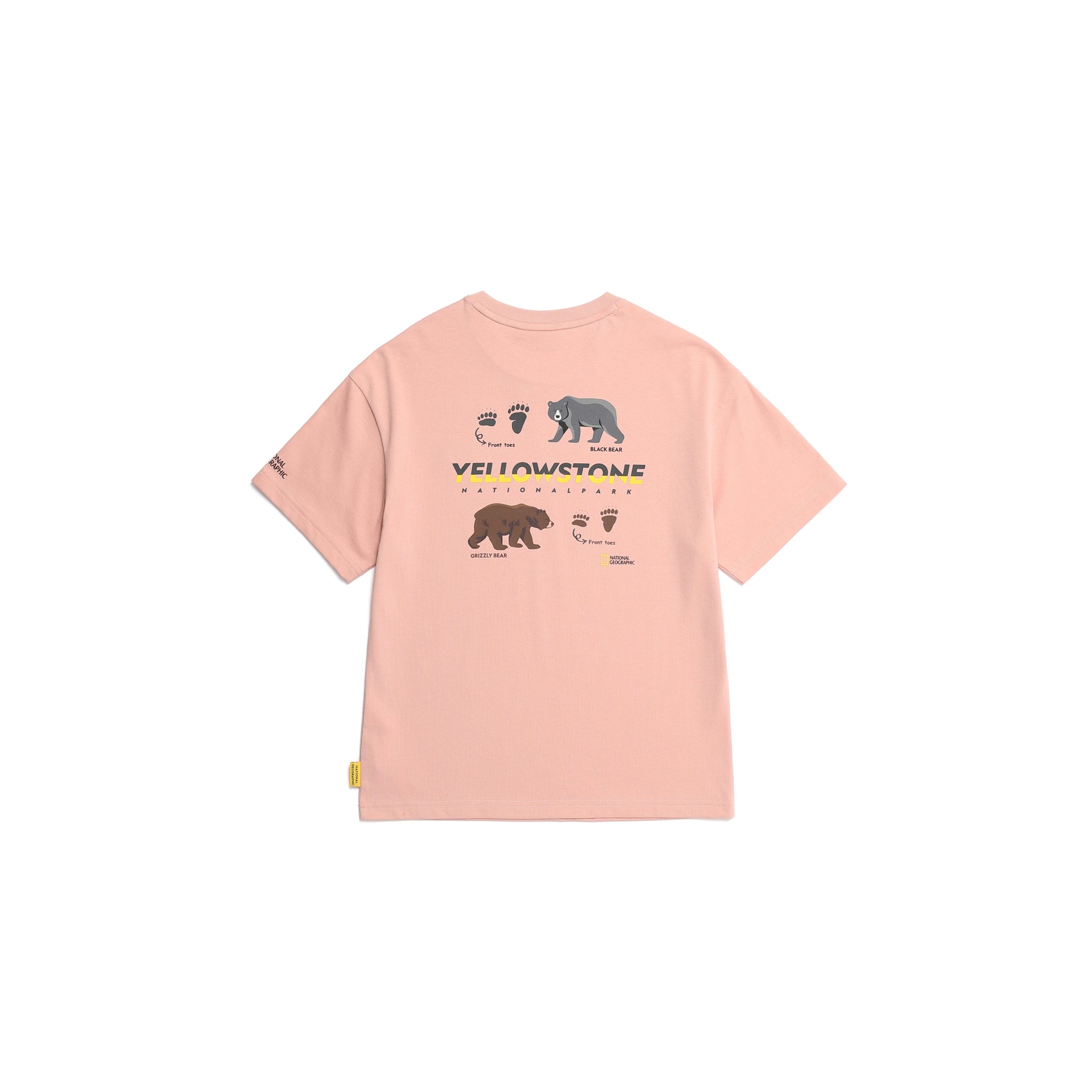 KIDS SHORT SLEEVED T-SHIRT W/ ANIMAL PATCH AND GRAPHIC (GRIZZLY BEAR)