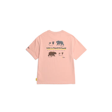 KIDS SHORT SLEEVED T-SHIRT W/ ANIMAL PATCH AND GRAPHIC (GRIZZLY BEAR)