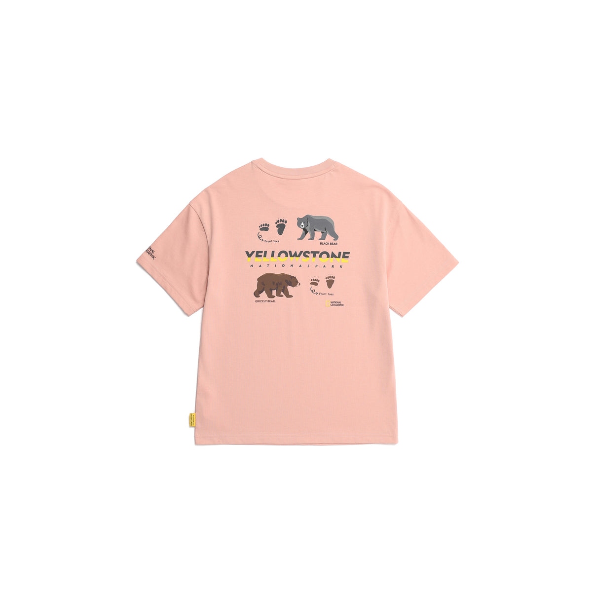 Kids Short Sleeved T-Shirt W/ Animal Patch And Graphic (Grizzly Bear)