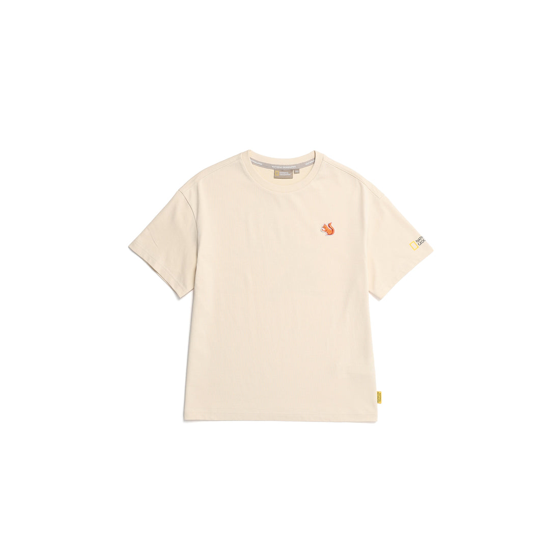 KIDS SHORT SLEEVED T-SHIRT W/ ANIMAL PATCH  AND GRAPHIC (RED SQUIRREL)