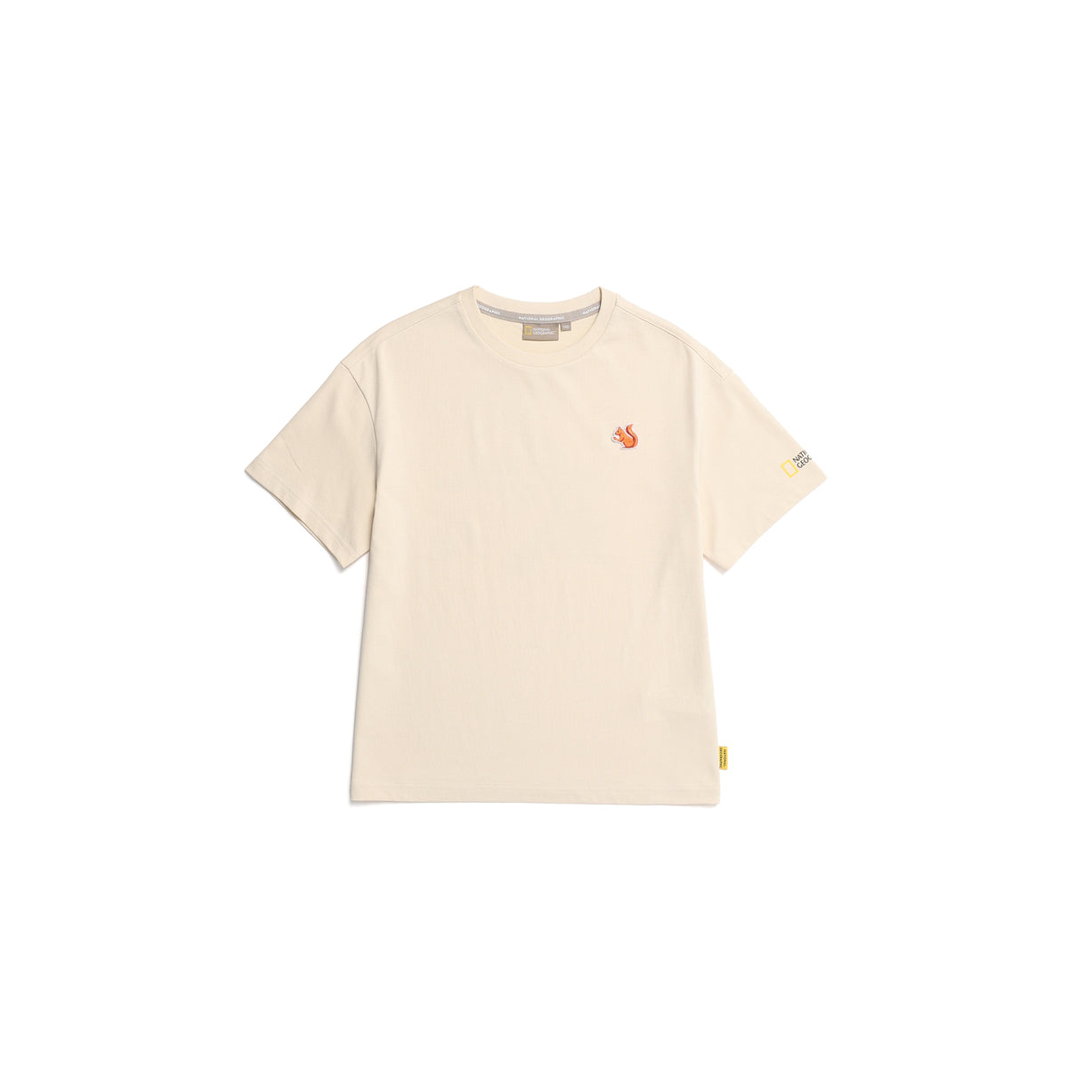 Kids Short Sleeved T-Shirt W/ Animal Patch  And Graphic (Red Squirrel)