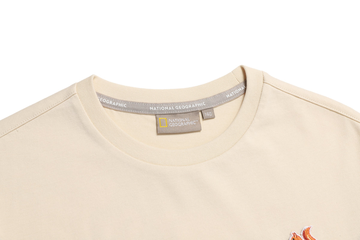 Kids Short Sleeved T-Shirt W/ Animal Patch  And Graphic (Red Squirrel)