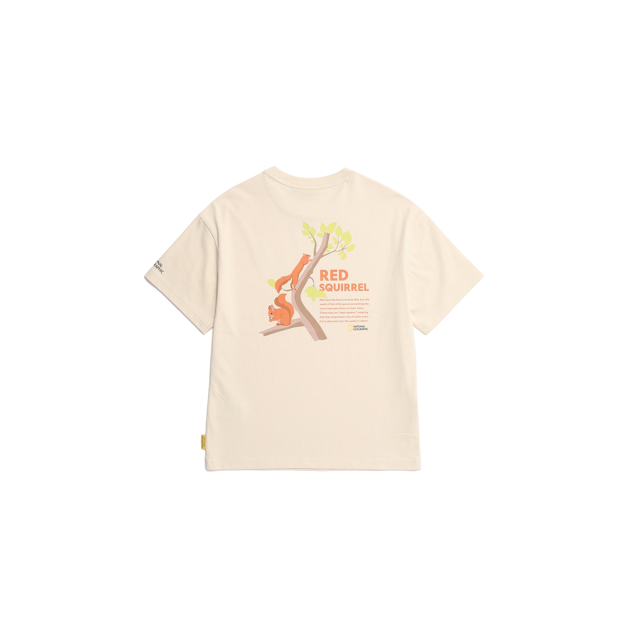 KIDS SHORT SLEEVED T-SHIRT W/ ANIMAL PATCH  AND GRAPHIC (RED SQUIRREL)