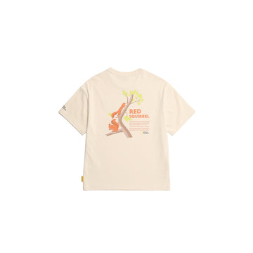 KIDS SHORT SLEEVED T-SHIRT W/ ANIMAL PATCH  AND GRAPHIC (RED SQUIRREL)